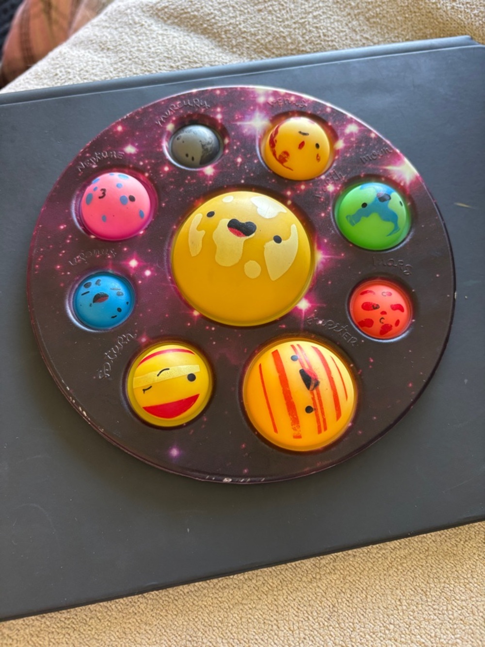 Pop Fidget Toy Solar System 9-Button Bubble Popping Game